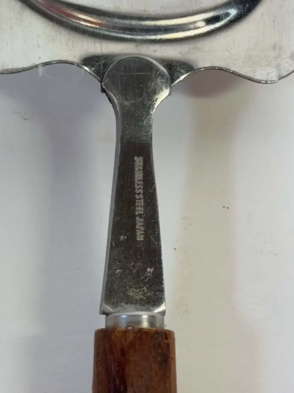 Vintage Stainless Steel Japan Cheese Slicer with Wood‎ Handle